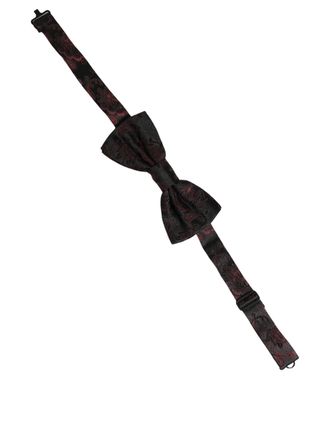 Dolce & Gabbana Burgundy Paisley Silk Bow Tie - Burgundy