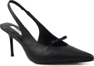 Zigi Soho Bombay Slingback Pointed Toe Pump in Black Leather at Nordstrom, Size 10