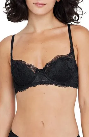 Skarlett Blue Minx Underwire Balconette T-Shirt Bra in Black at Nordstrom, Size 34Ddd