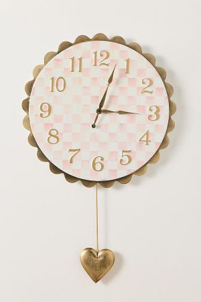 MacKenzie-Childs Check Heart Pendant Wall Clock