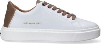 Alexander Smith Groene katoenen sneakers met logo - Heren - Sneakers - Wit - 40 EU - Katoen - Schoenen