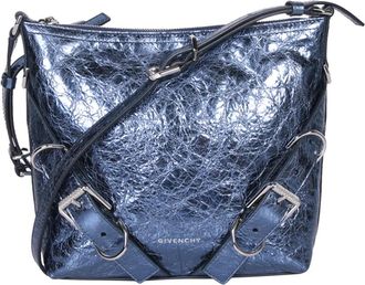 Givenchy Metallic Leather Shoulder Bag - Dames - Schoudertassen - Blauw - ONE Size - Leer - Tassen