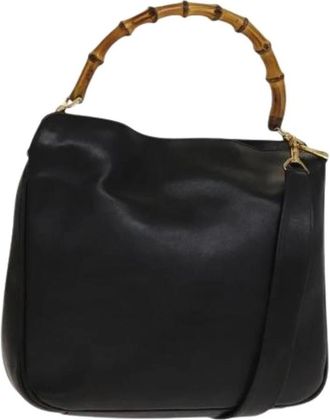 Gucci Tweedehands leren handtassen - Dames - Vintage Handtas - Zwart - ONE Size - Leer - Vintage