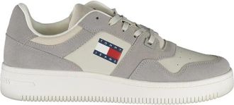 Tommy Hilfiger Grijze Polyester Sneaker met Contrastdetails - Heren - Sneakers - Grijs - 40 EU - Polyester - Schoenen