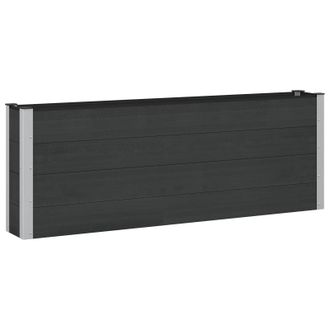 vidaXL Arriate Elevado Negro 200 X 30 X 72 Cm Wpc Y Aluminio Vidaxl