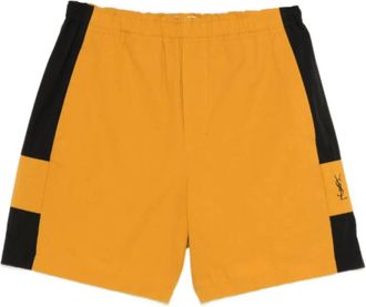 Saint Laurent Casual Shorts, female, Yellow, Size: M Cassandre bermuda shorts