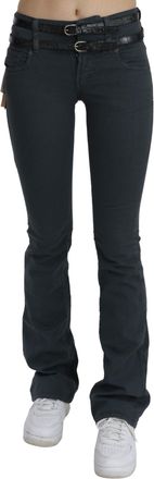 John Galliano Chic Mid Waist Slim Fla Womens blue