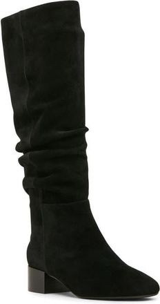 Blondo Hannah Waterproof Scrunch Knee High Boot in Black Suede at Nordstrom, Size 8.5
