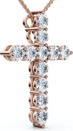 Pompeii3 1.25Ct Diamond Cross 14k Gold 18 Necklace 1 Tall Lab Grown