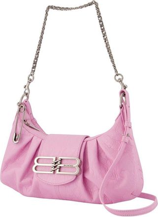 Balenciaga Womens Pamela Shoulder Bag Pink Lambskin
