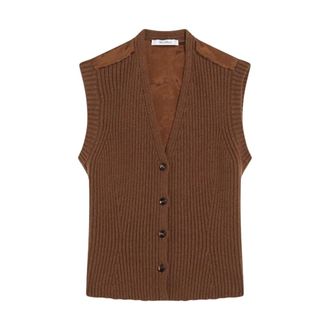 Max Mara Cardigans, female, Brown, Size: XS Madre Gilet