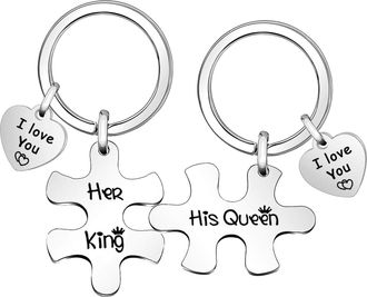 ZYX His Queen Her King Couples Keychains Keyrings Gift for Boyfriend Girlfriend Husband Wife Family Jewellery