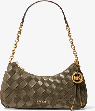 Michael Kors Nolita Medium Hand-Woven Leather Chain Pochette