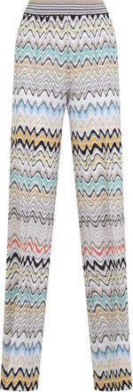 Missoni Wijde Pijpen Broek - Dames - Straight fit broeken - Veelkleurig - S - Katoen - Broeken
