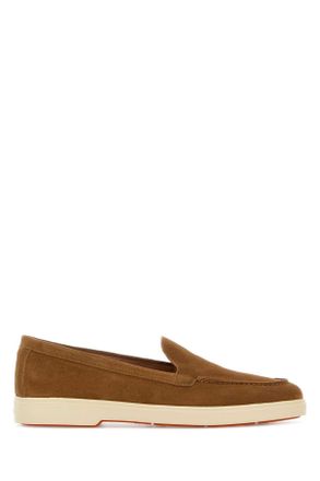 Santoni Camel Suede Yalta Loafers