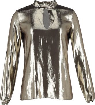 Lanvin Lanvin Teardrop Lam&eacute; blouse in gouden zijde