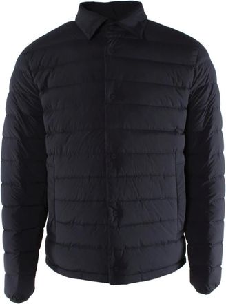 Herno Resort Shirt Down Jacket - Heren - Gewatteerde jassen - Blauw - M - Polyester - Jassen