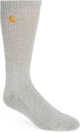 Carhartt Work in Progress Chase Crew Socks in Grey Heather /Gold at Nordstrom