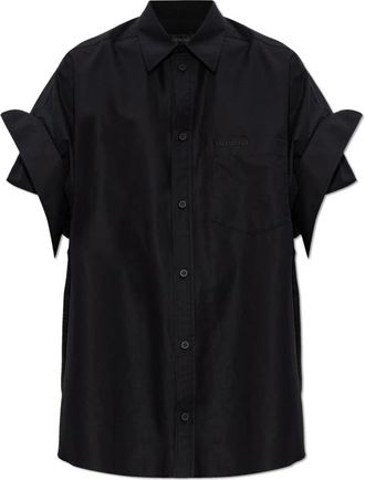 Balenciaga Shirts, female, Black, Size: 2XS Logo Shirt