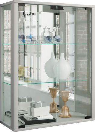 ebuy24 Espejo Udina Del Gabinete De Cristal Del Gabinete De Exhibici&oacute;n De La Pared 80x60x25 - Vcm