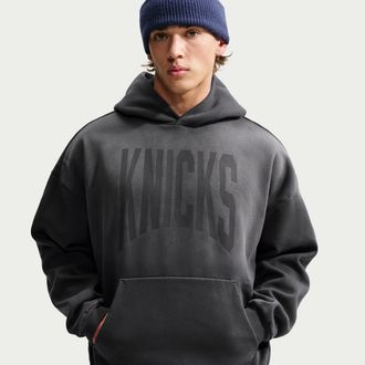 Nike Mens New York Knicks Standard Issue Therma-FIT Fleece Basketball Pullover Hoodie in Grey | II6040-099