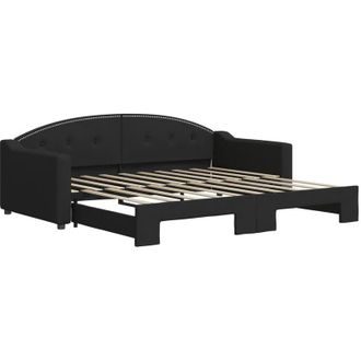 vidaXL Sof&aacute; Cama Nido Tela Negro 90x190 Cm Vidaxl