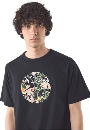Pretty Green Heren Convergence Grafisch T-Shirt Regular (Zwart)