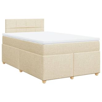 vidaXL Giroletto A Molle Con Materasso Crema 120x190 Cm In Tessuto Vidaxl