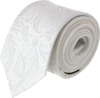 Trafalgar Store Banbury Tone on Tone Paisley Silk Necktie in White at Nordstrom