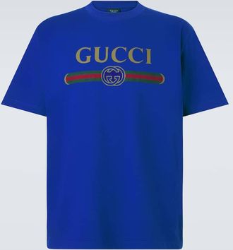 Gucci Logo cotton and silk jersey T-shirt