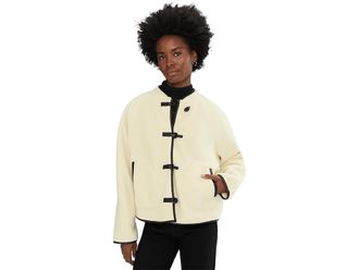 Sanctuary Powder Sherpa Jacket Womens Coat Chalk : LG (US 10-12), Polyester