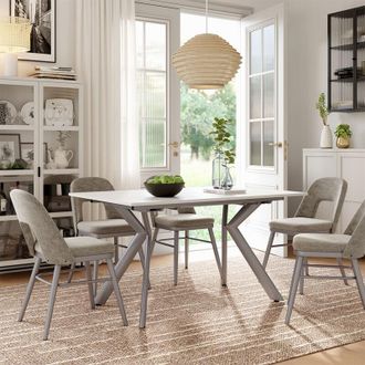 Vicco Mesa De Comedor Trill, Blanco/gris, 140 X 90 Cm Extensible