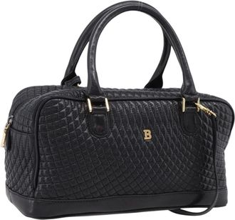 Bally Handbag Leather Black Leather Handbag (Pre-Owned)