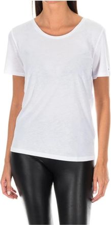 Tommy Hilfiger Korte Mouw Ronde Hals T-shirt - Dames - T-shirts - Wit - XS - Katoen - Tops