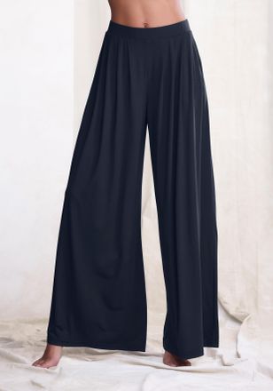 Lascana Schlupfhose LASCANA Extra Weit, Damen, Gr. 32/34, N-Gr, marine, Single Jersey, Obermaterial: 93% Polyester, 7% Elasthan, unifarben, weit lang, Hosen S