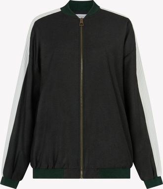 Serena Bute Cashmere Blend Bomber Jacket - Dark Green