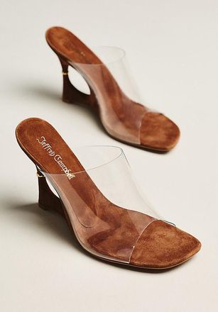 Jeffrey Campbell Booyah Clear Cut-Out Wedge Heels