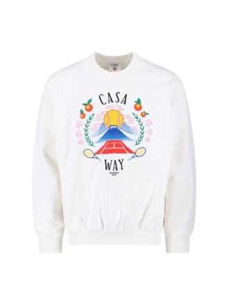 Casablanca Casa Way Mountain Logo Sweatshirt - White