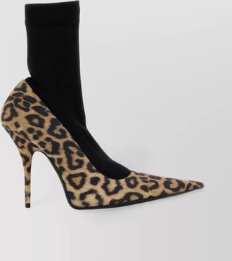 Balenciaga printed suede sock pumps