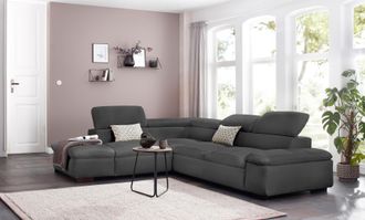 HOME AFFAIRE Ecksofa »Alberto L-Form« mit Kopfteilverstellung, wahlweise mit Bettfunktion