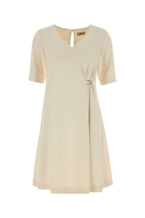 Herno Ivory Stretch Crepe Dress