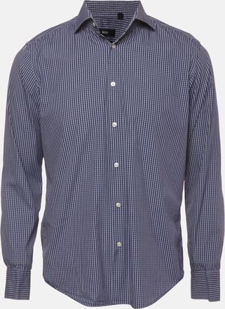 HUGO BOSS Boss By Hugo Boss Blue Check Print Stretch Cotton Regular Fit Gordon Shirt