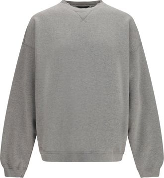 Golden Goose Mens Crewneck Sweater Aluminium Melange Grey Cotton Sweatshirts
