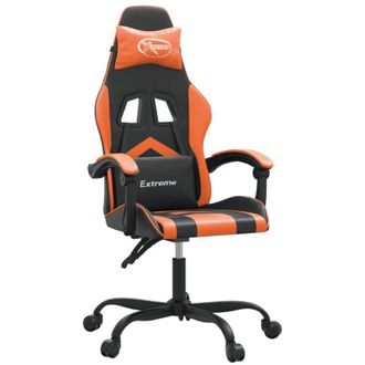 vidaXL vidaXL Sedia da Gaming Girevole Nero e Arancione in Similpelle