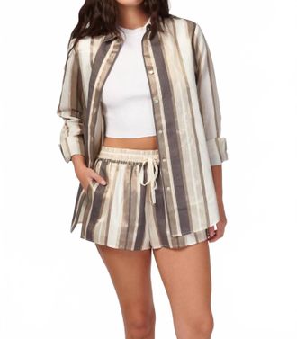Cami NYC Malta Metallic Linen Top In Dune