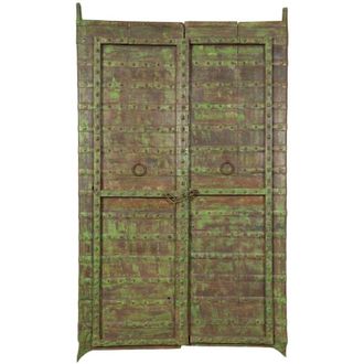Biscottini International Biscottini - Puerta Antigua Corredera De Madera Maciza Y Hierro Puerta Antigua Clavada Interior Y Exterior Estilo R&uacute;stico Medieval Doble Hoja