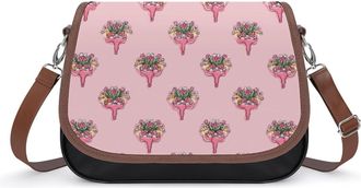 Generic Uterus Flowers Crossbody Bags for Women Shoulder Messenger Bag Purse Handbags