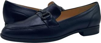 Aga Womens Margot Leather Loafers In Navy