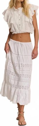 LoveShackFancy Donna Skirt In White