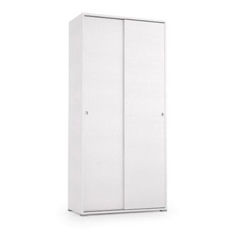 Dmora Armario Dbuti, Armario Con 2 Puertas Correderas Y 4 Baldas, Muebles De Dormitorio Multiusos Modernos, 100% Made In Italy, 90x45h195 Cm, Blanco - Dmora